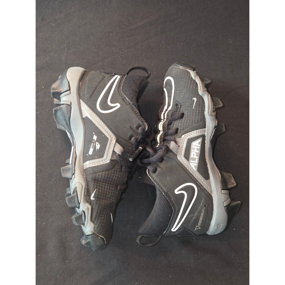 Nike Kids Alpha Football‎ Cleats Black White Size 13C Youth Sport Shoes